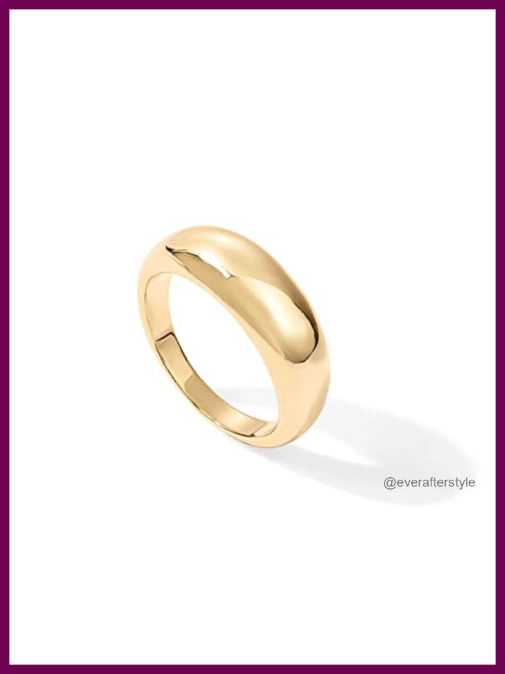 14K Gold Plated Chunky Dome Ring Stackable Statement Jewelry for Women
